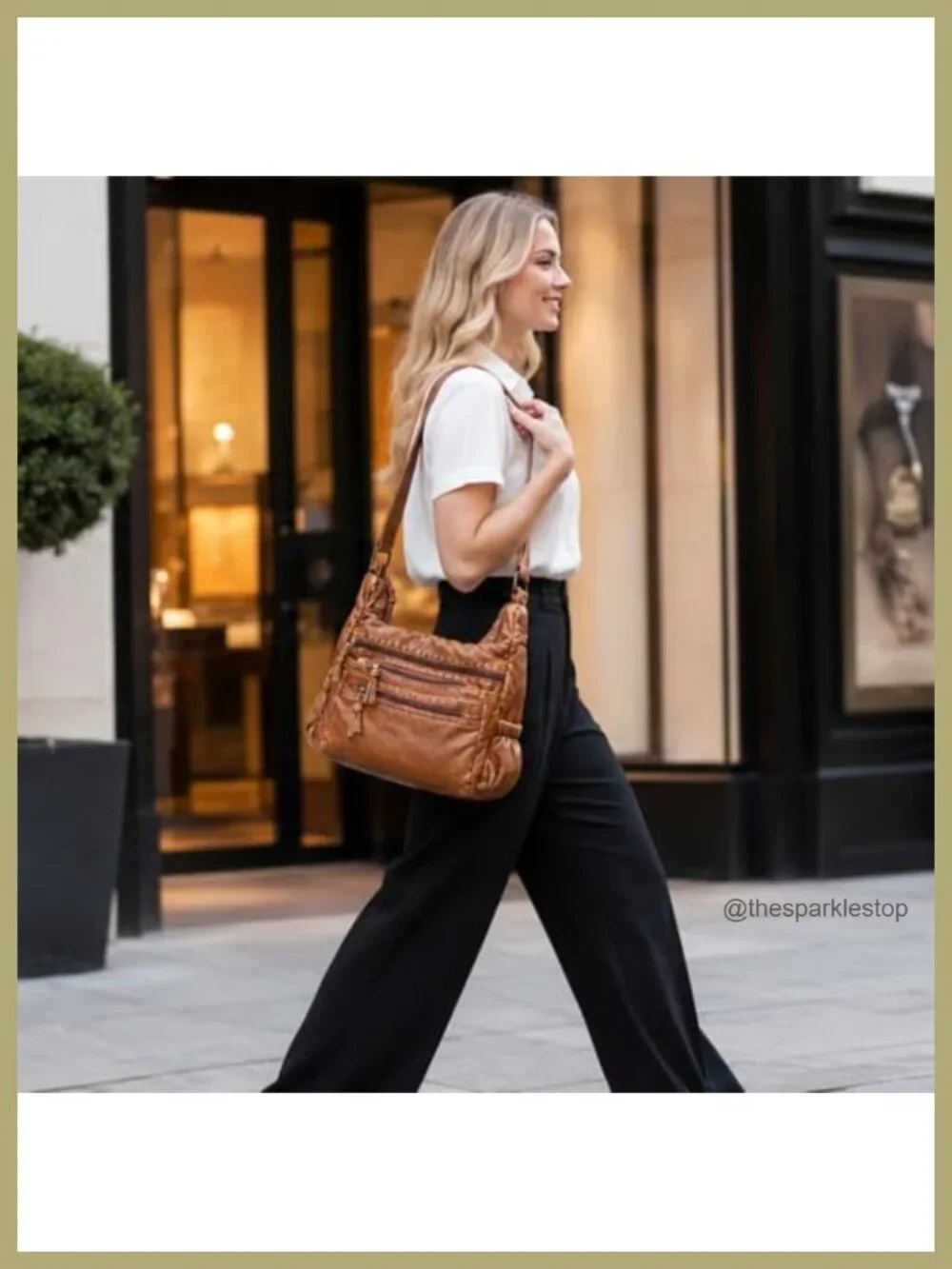Multi-Pocket Hobo Shoulder Bag Soft Faux Leather Crossbody for Women